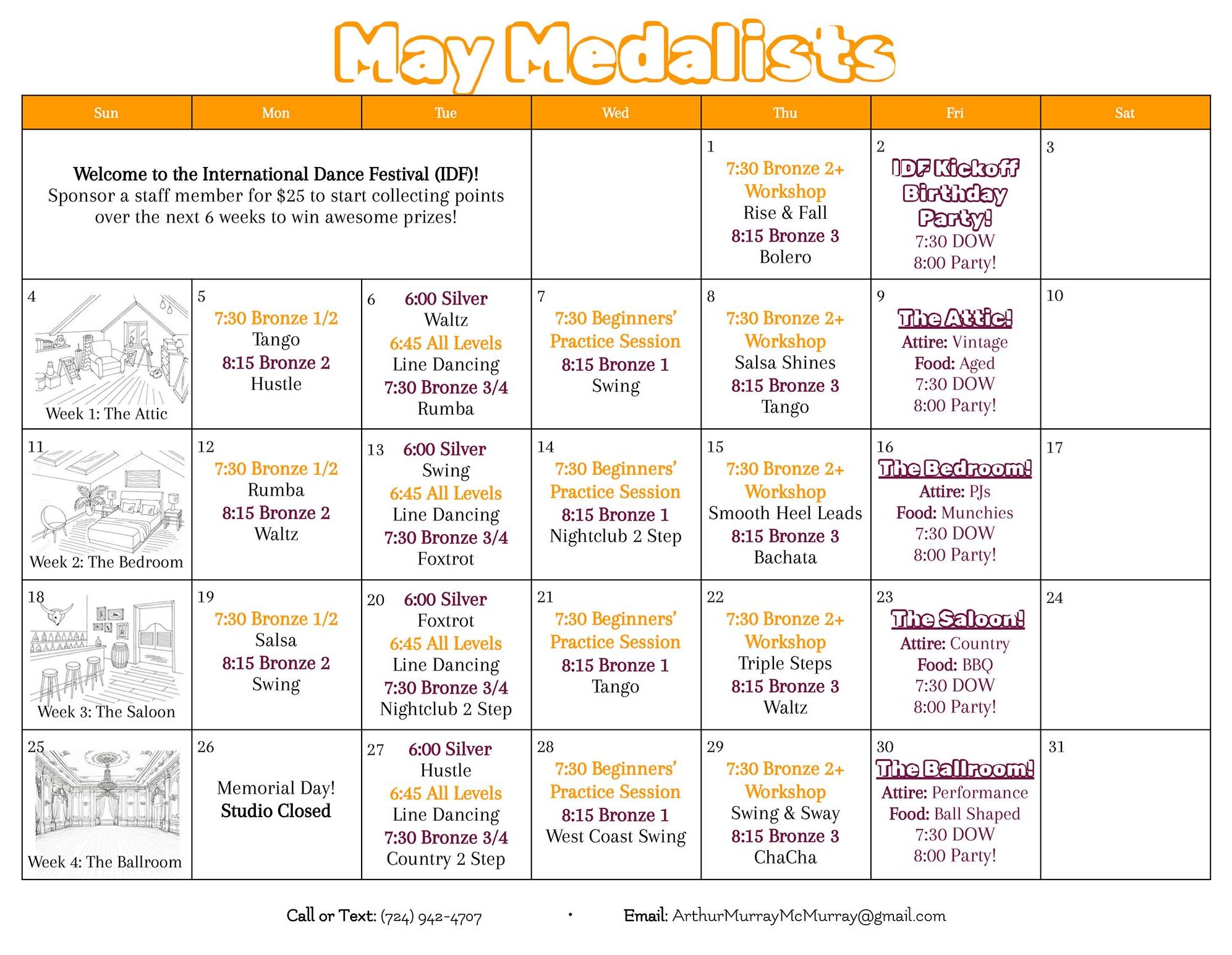 2025 May Medalist Calendar