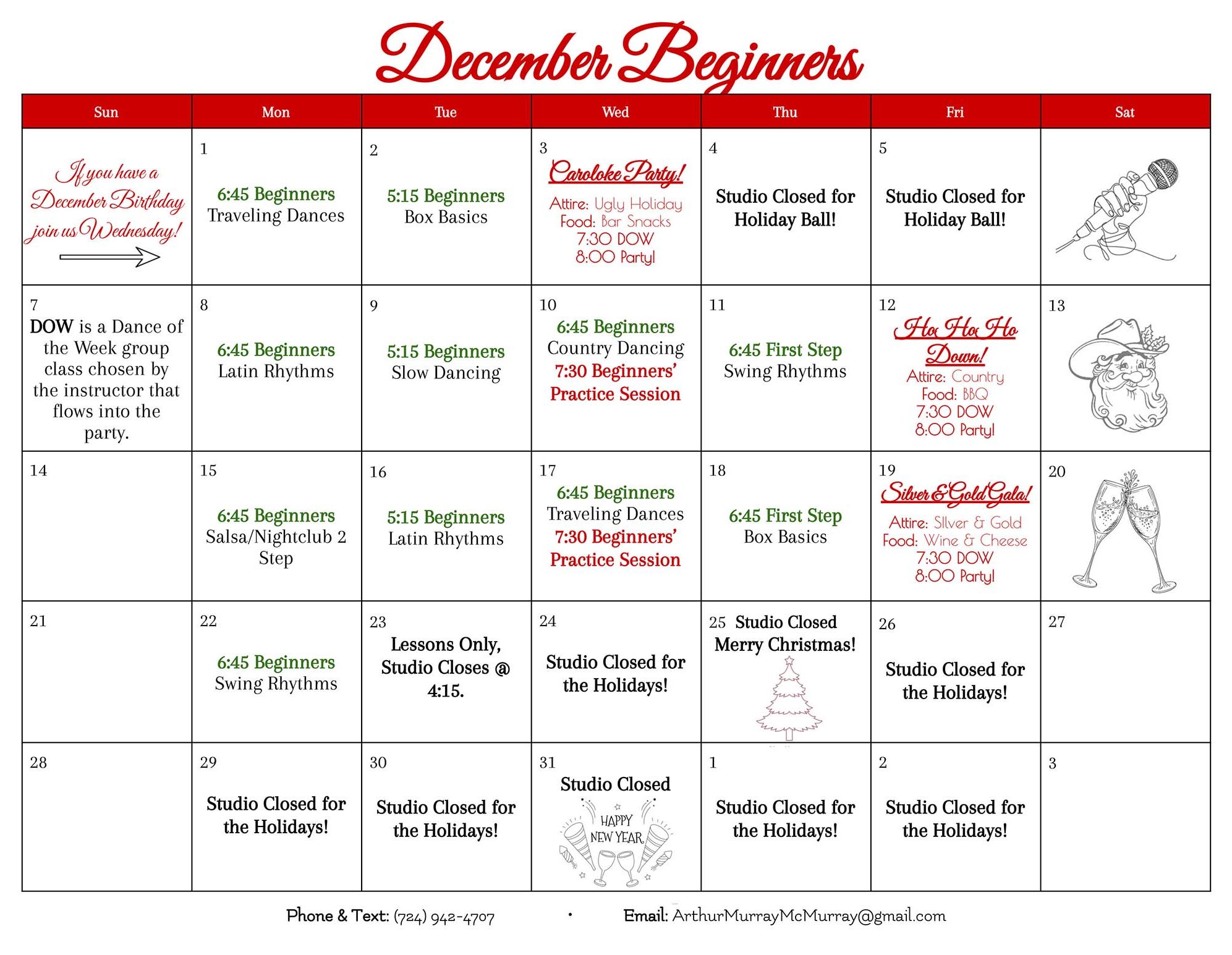 2025 December Beginners Calendar
